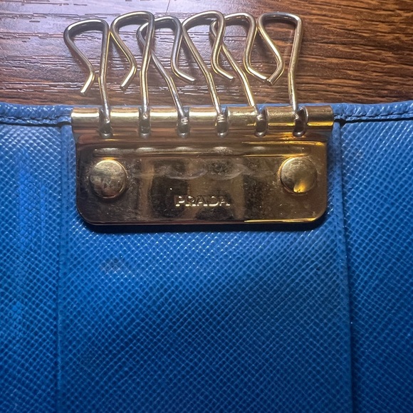 Prada Saffiano Leather Blue Key Holder - Picture 3 of 7